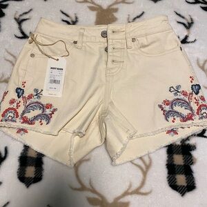 Shyanne Cream Embroidered Women Shorts